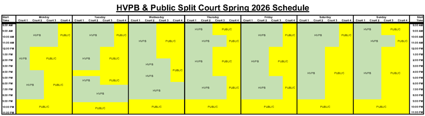 Pickleball Court Schedule