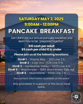 Oro-Medonte Fire and Emergency Services Pancake Breakfast
